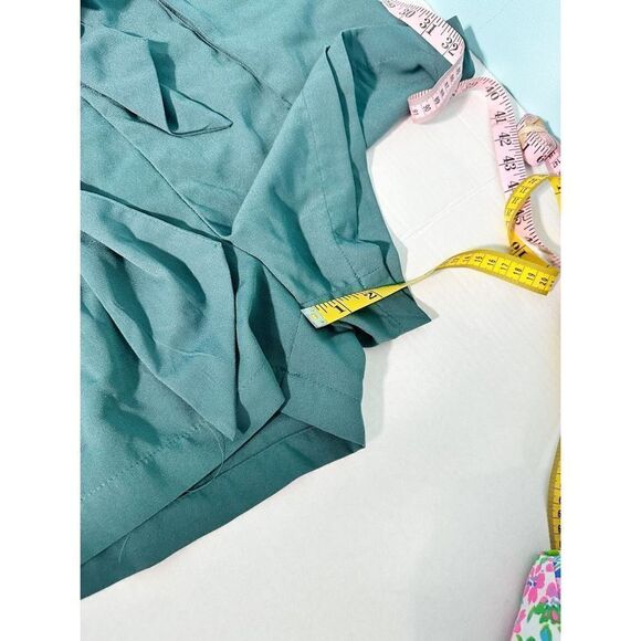 A New Day Women's High-Rise Tie Waist Paperbag Shorts Pockets Green‎ XL - Picture 9 of 13